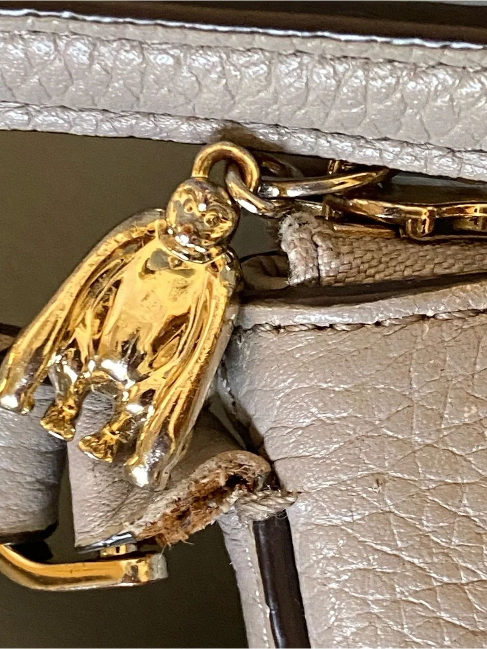 kate spade Light Gray Pebbled Leather Crossbody with Tassel